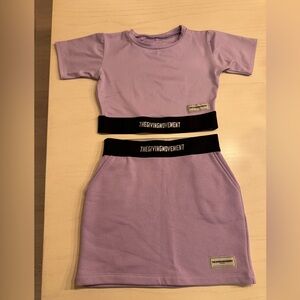 The Giving Movement girls purple crop top & matching skirt Age 12/13 NWOT